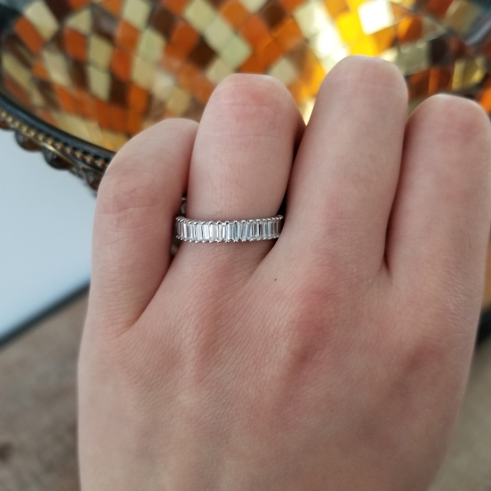 Sterling Baguette Eternity Band - Picture 5 of 5